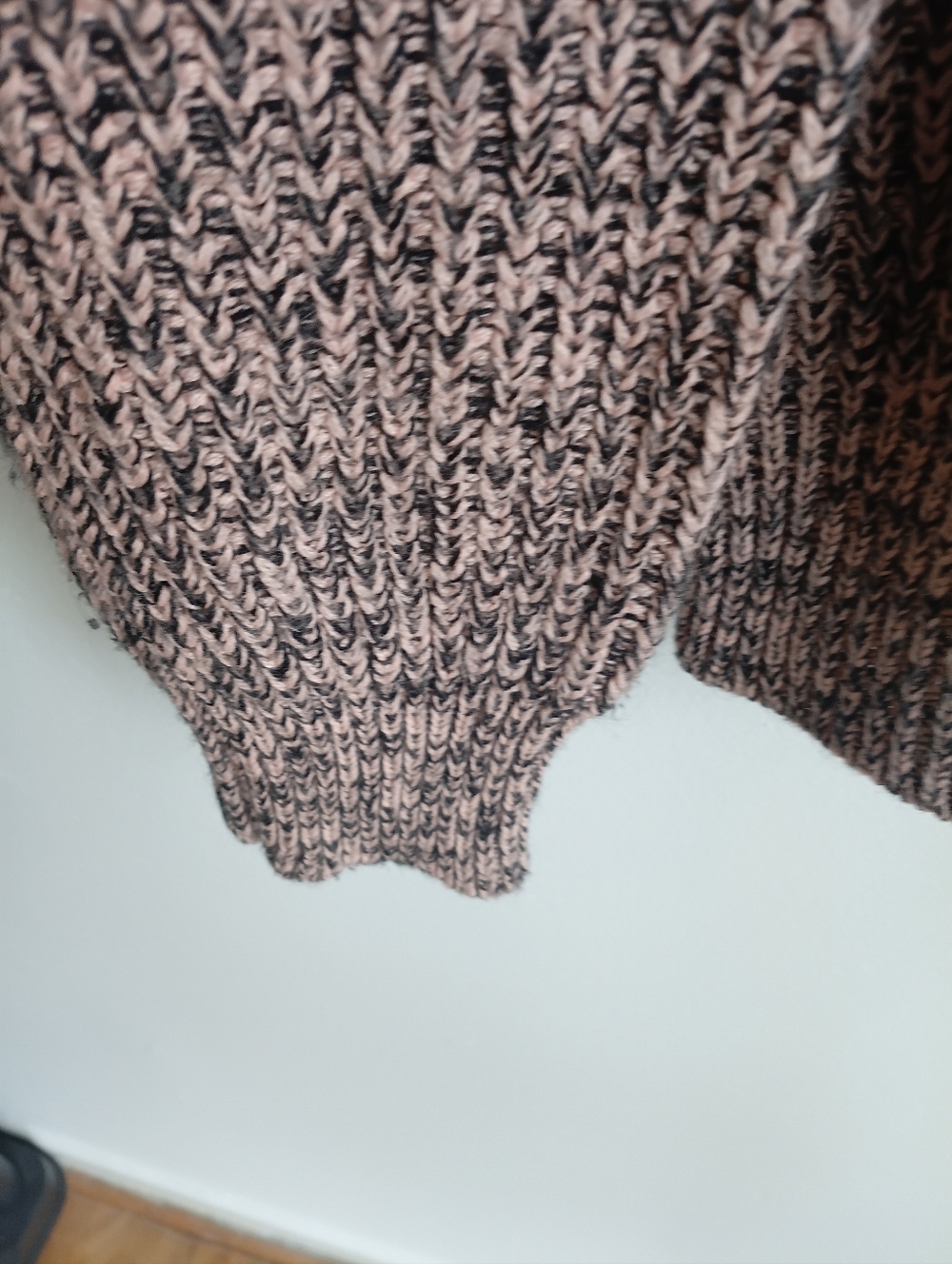 Vintage 80's  Marled Brown/light Pink  Crewneck Knit Sweater Large Grandmacore - Picture 6 of 12